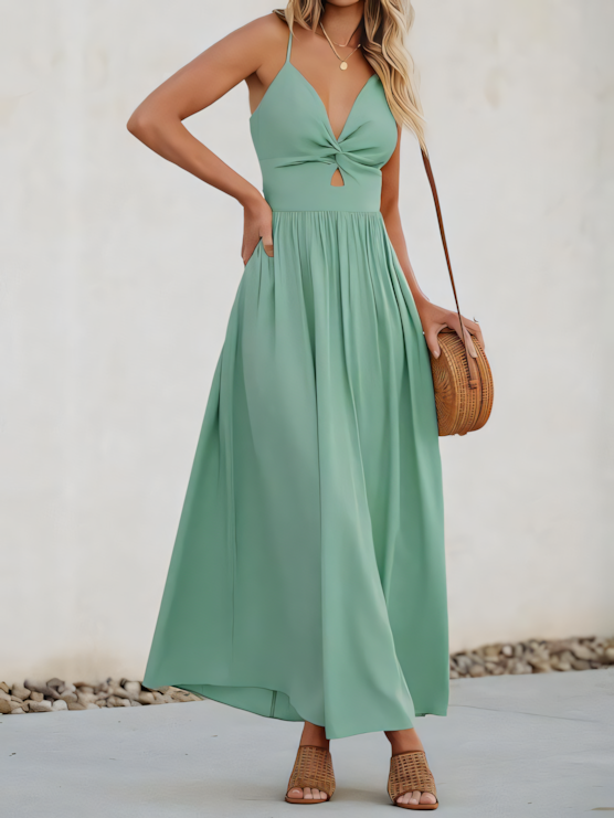 Macron-colored Slip Maxi Dress