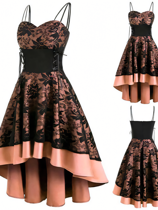 Vintage Halter Sheath Fishtail Lace Tie Midi Dress