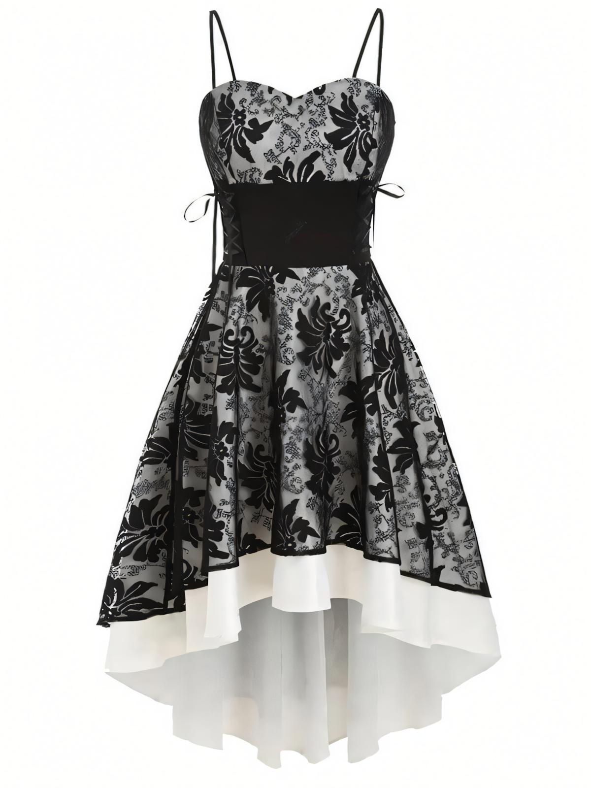 Vintage Halter Sheath Fishtail Lace Tie Midi Dress