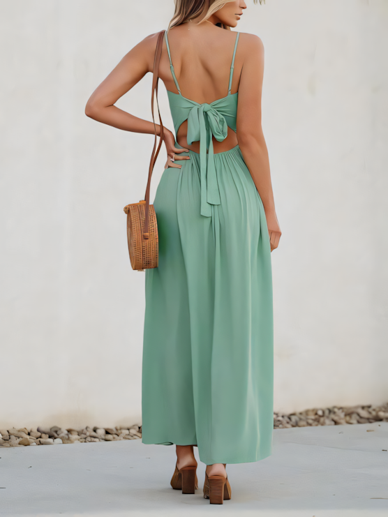 Macron-colored Slip Maxi Dress
