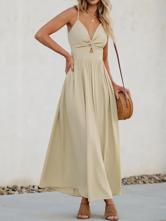 Macron-colored Slip Maxi Dress
