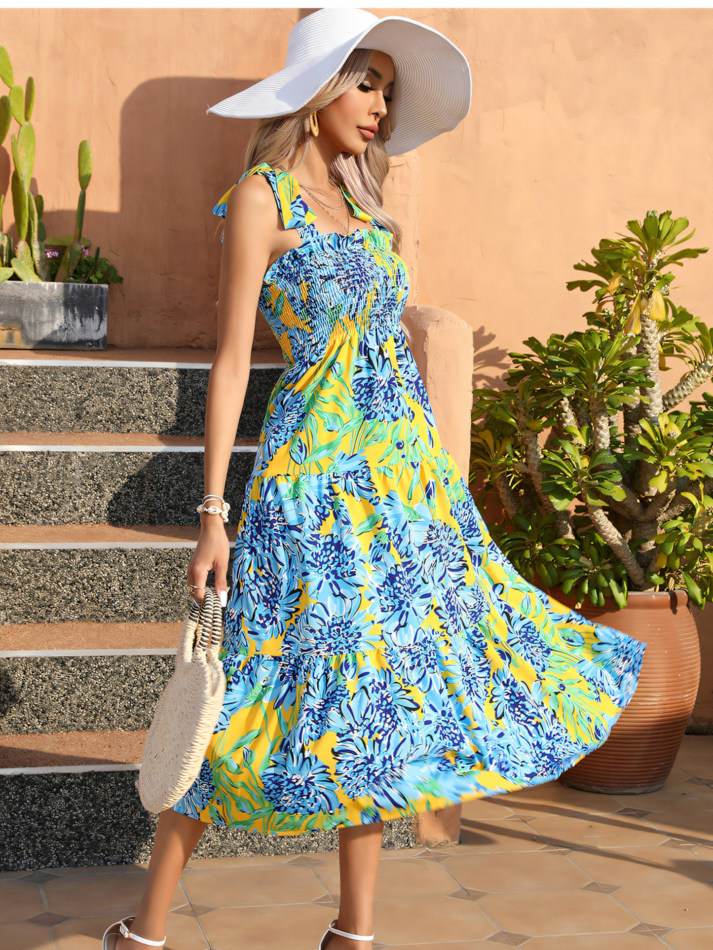Hand-painted Style Maxi Dress