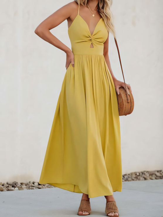 Macron-colored Slip Maxi Dress