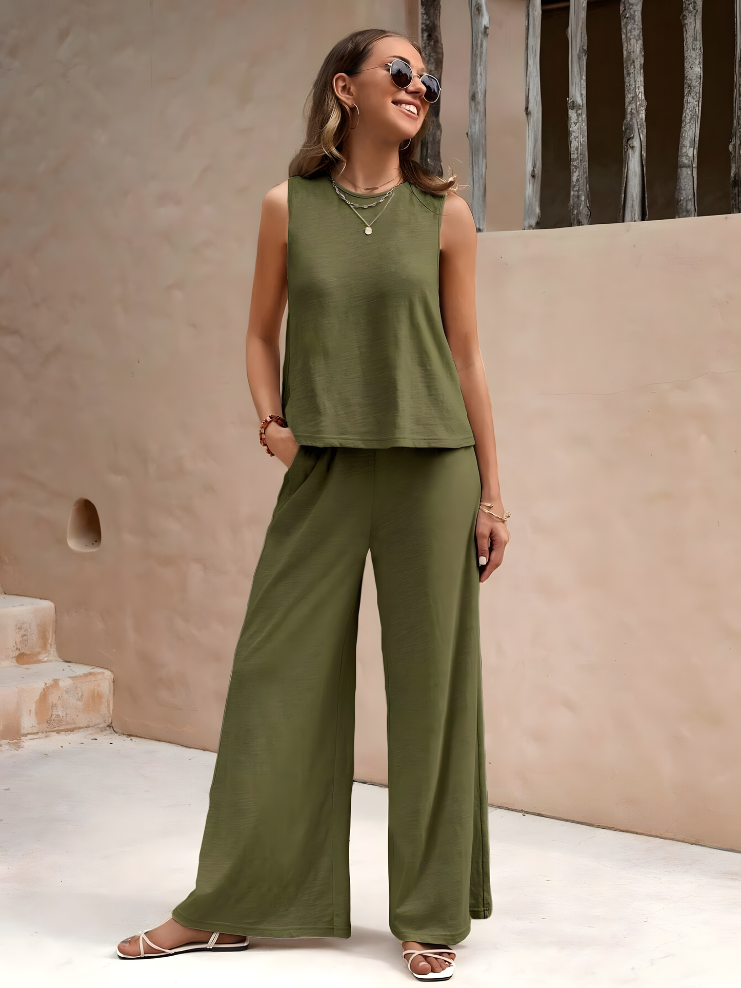Women's Loose Pullover Round Neck Casual Suit