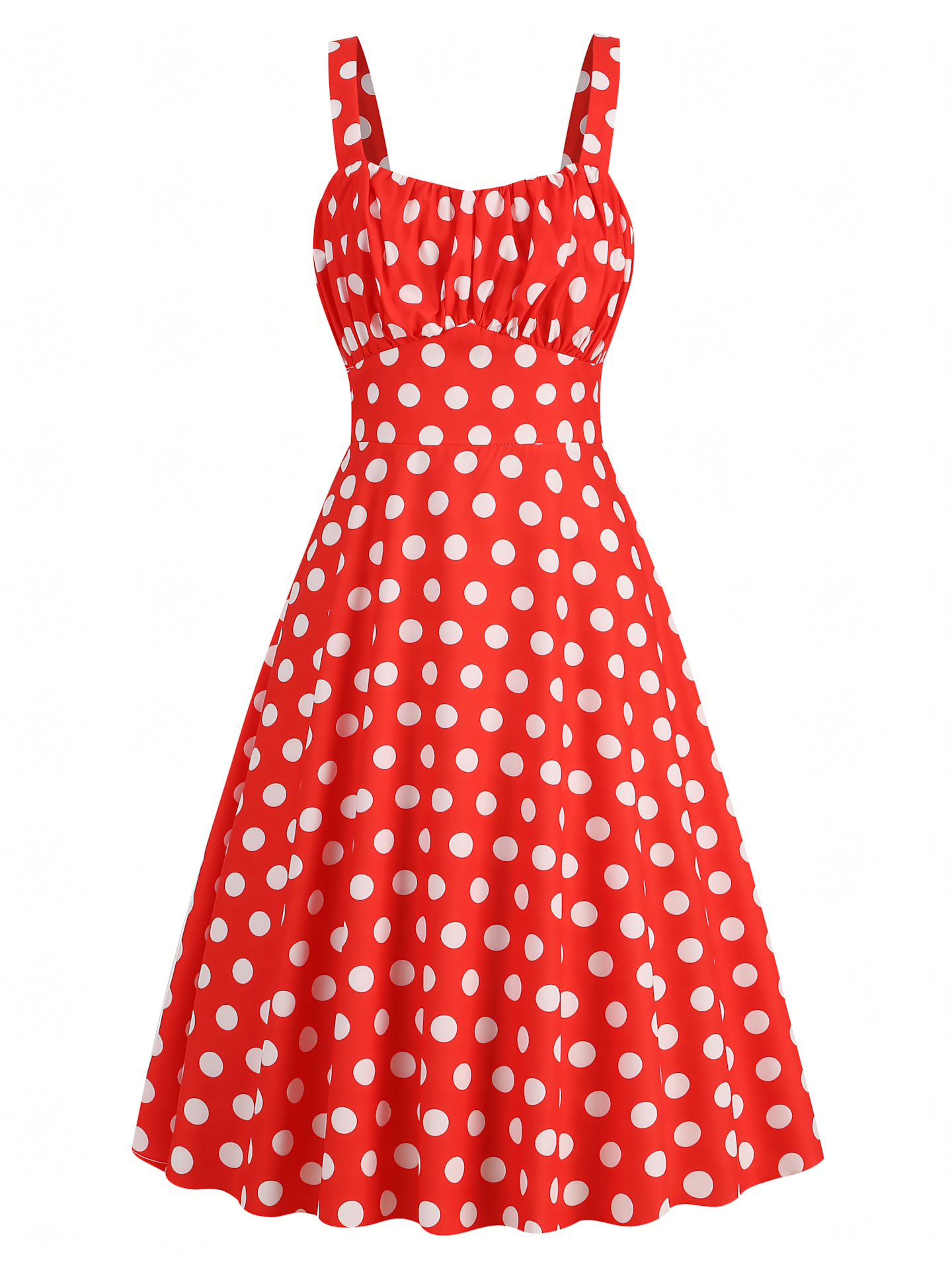 Polka Red Dot Midi Dress