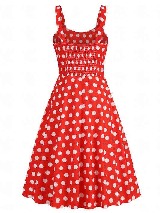 Polka Red Dot Midi Dress