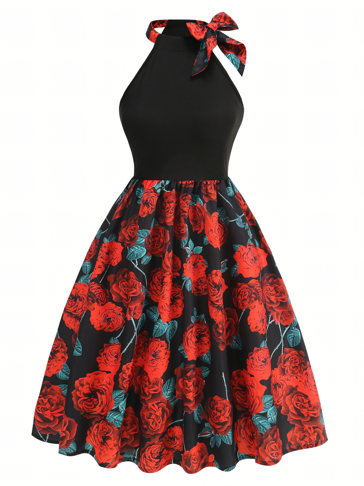 Vintage Elegant Printed Midi Dress