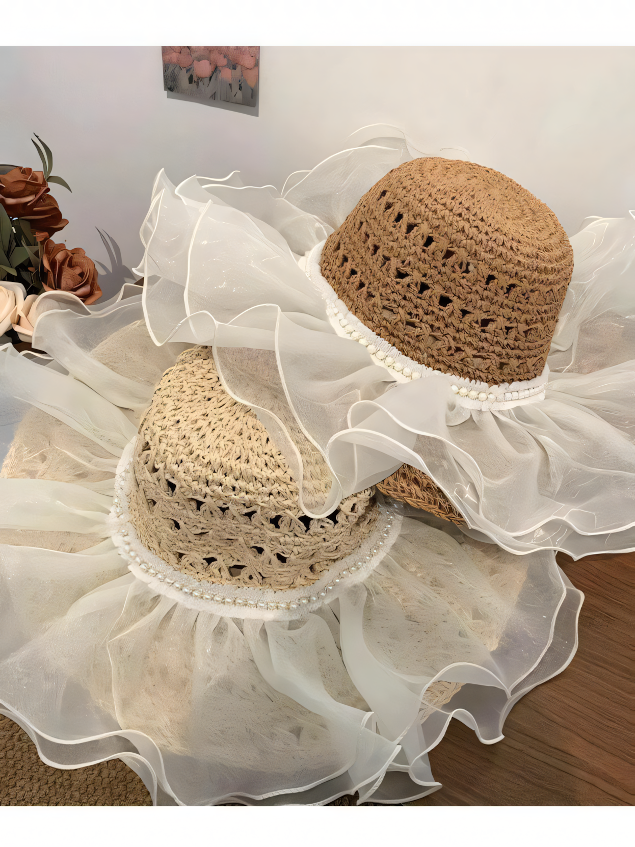Lace Straw Seaside Full Beach Hat
