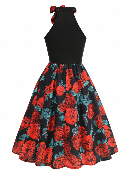 Vintage Elegant Printed Midi Dress