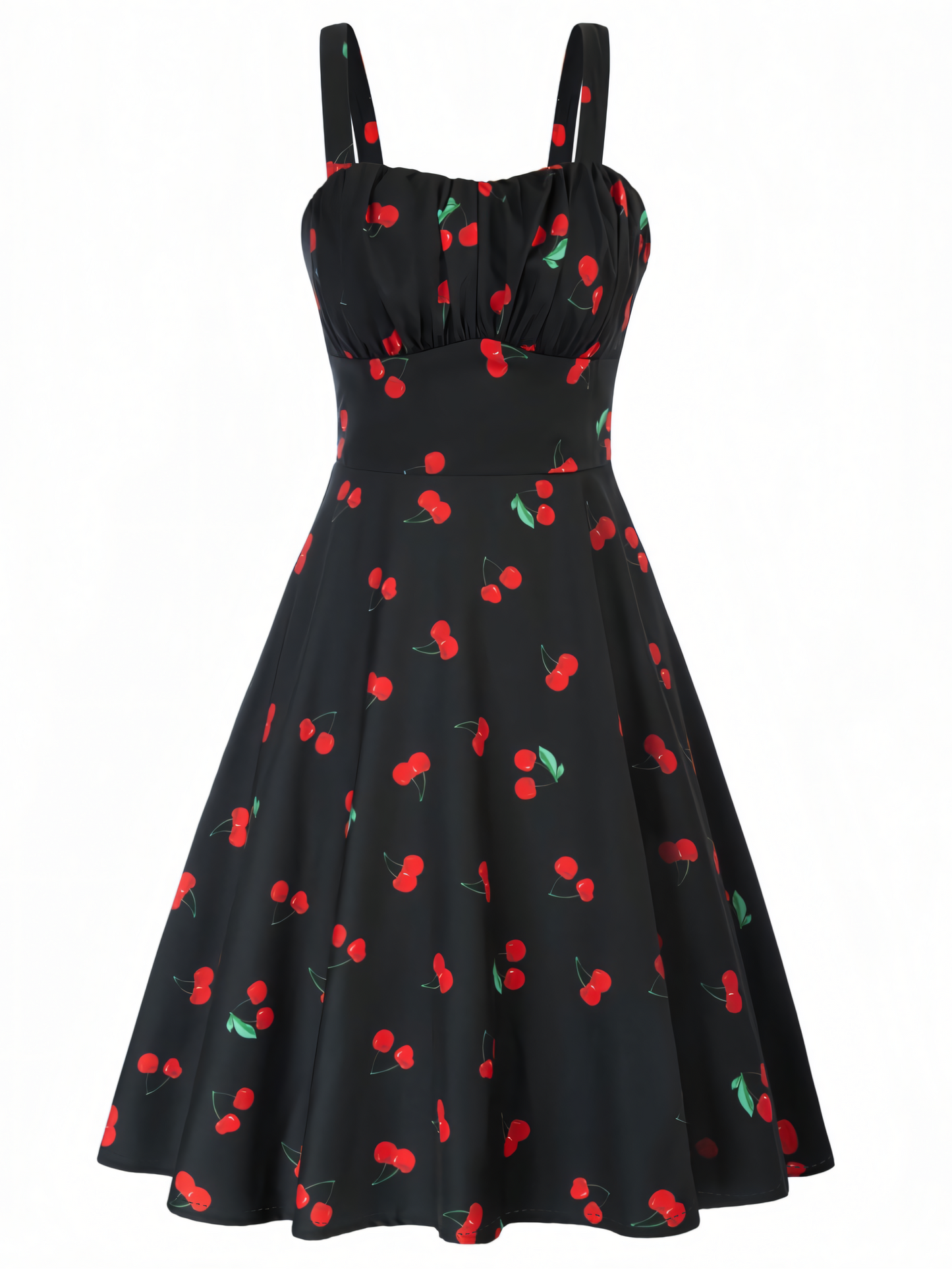 Cherry Printed Slip Midi Dress