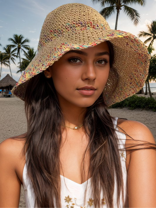 Straw Rainbow Hat Beach Hat