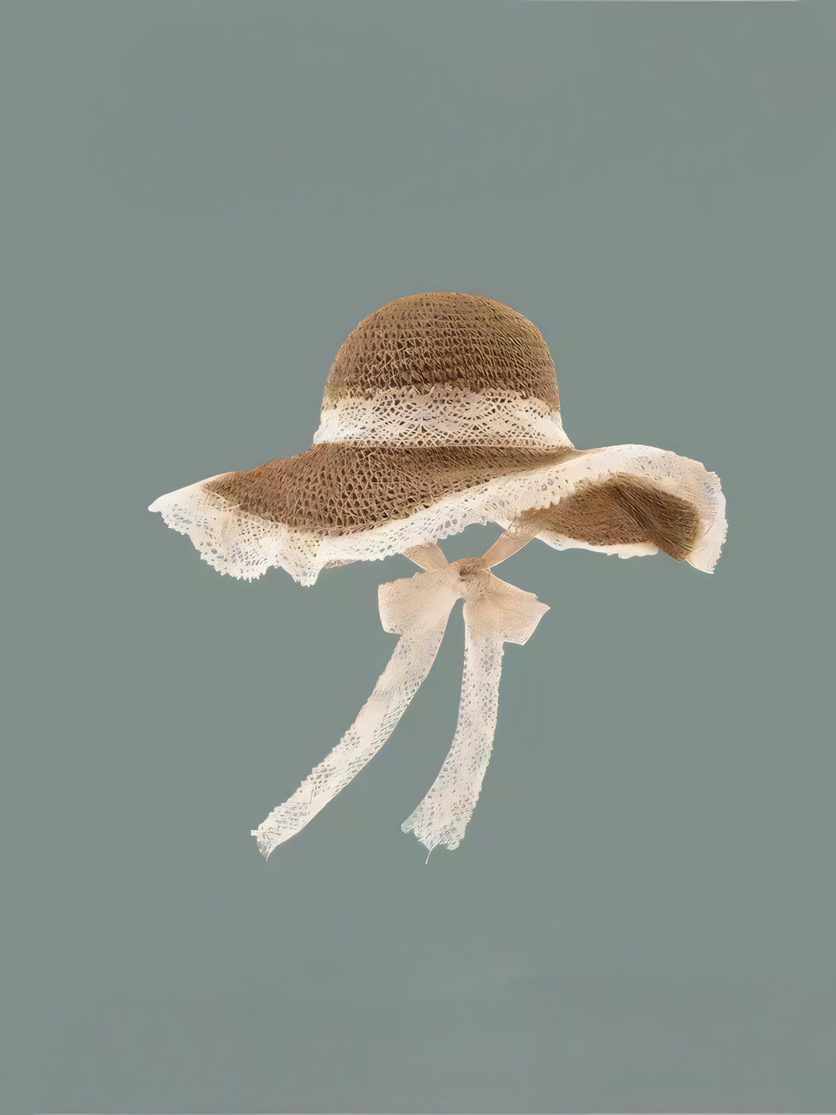 Straw Lace Trimmed Beach Hat