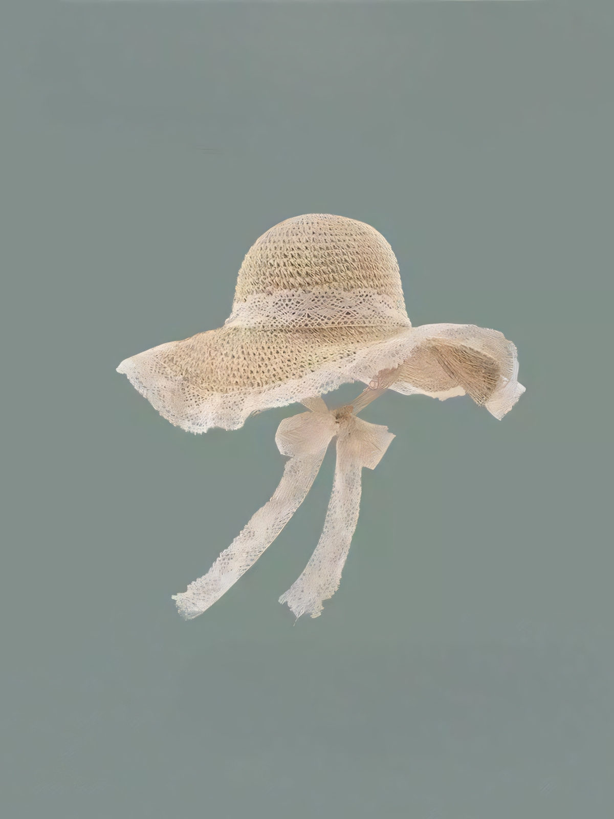 Straw Lace Trimmed Beach Hat
