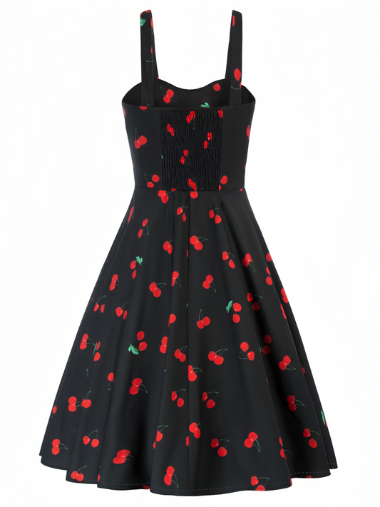 Cherry Printed Slip Midi Dress