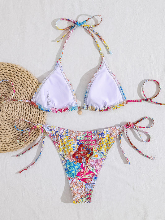 Colorful Printed String Bikini