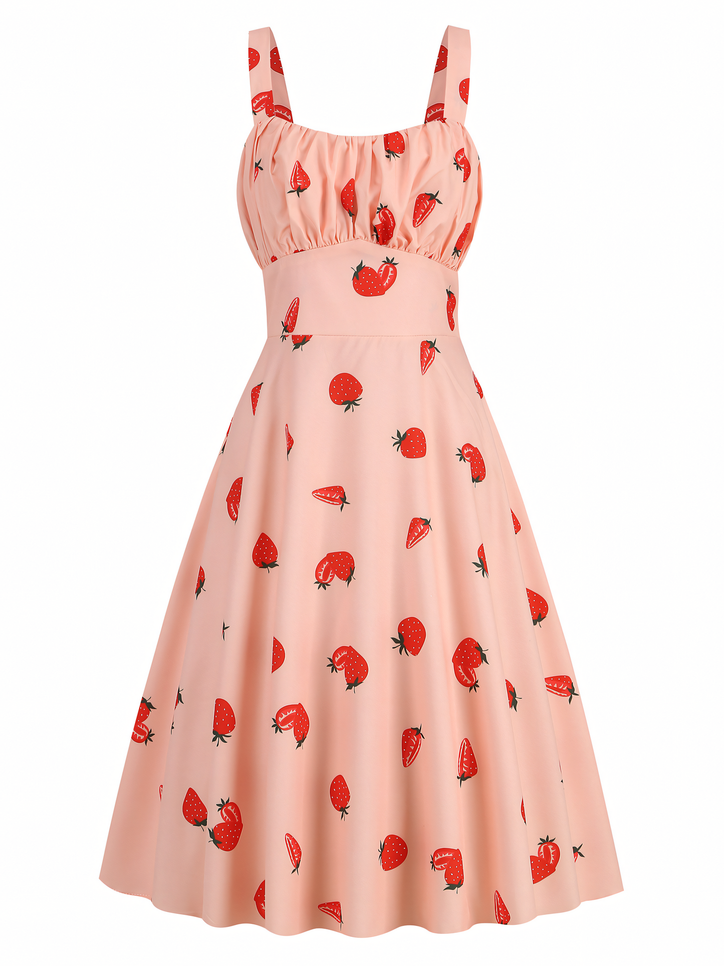 Strawberry Printed Slip Midi Dress