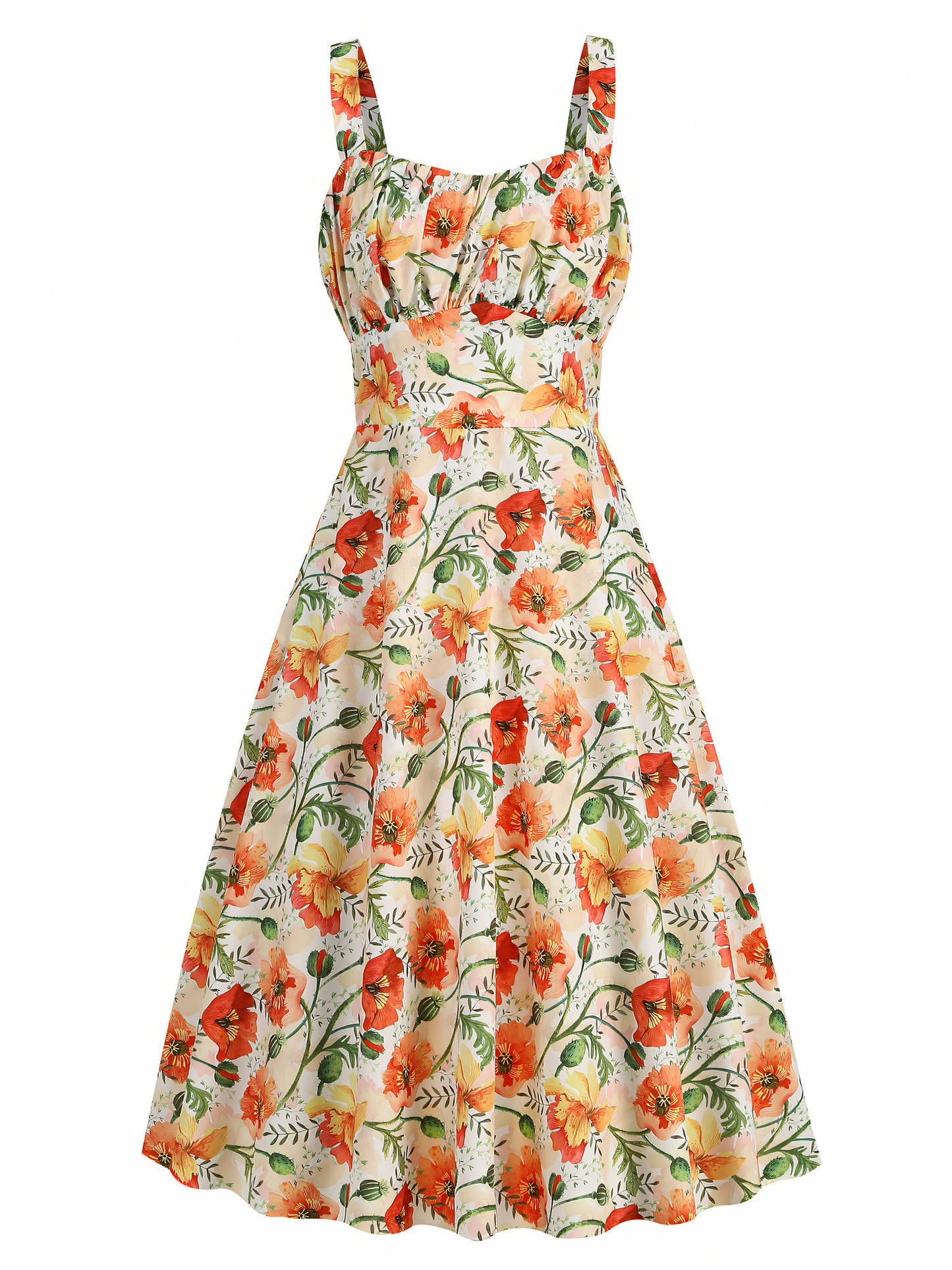 Floral Printed Slip Midi Dress