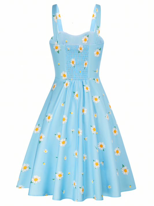 Daisy Printed Slip Midi Dress