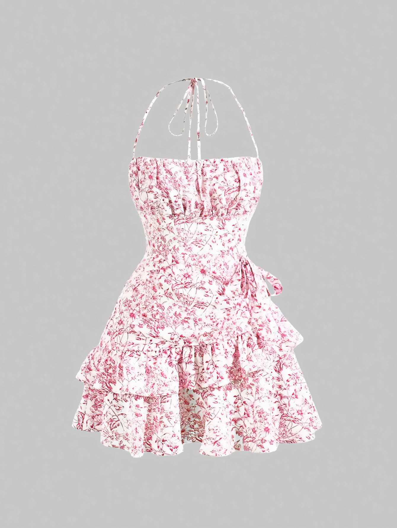 Floral Suspender Cake Mini Dress