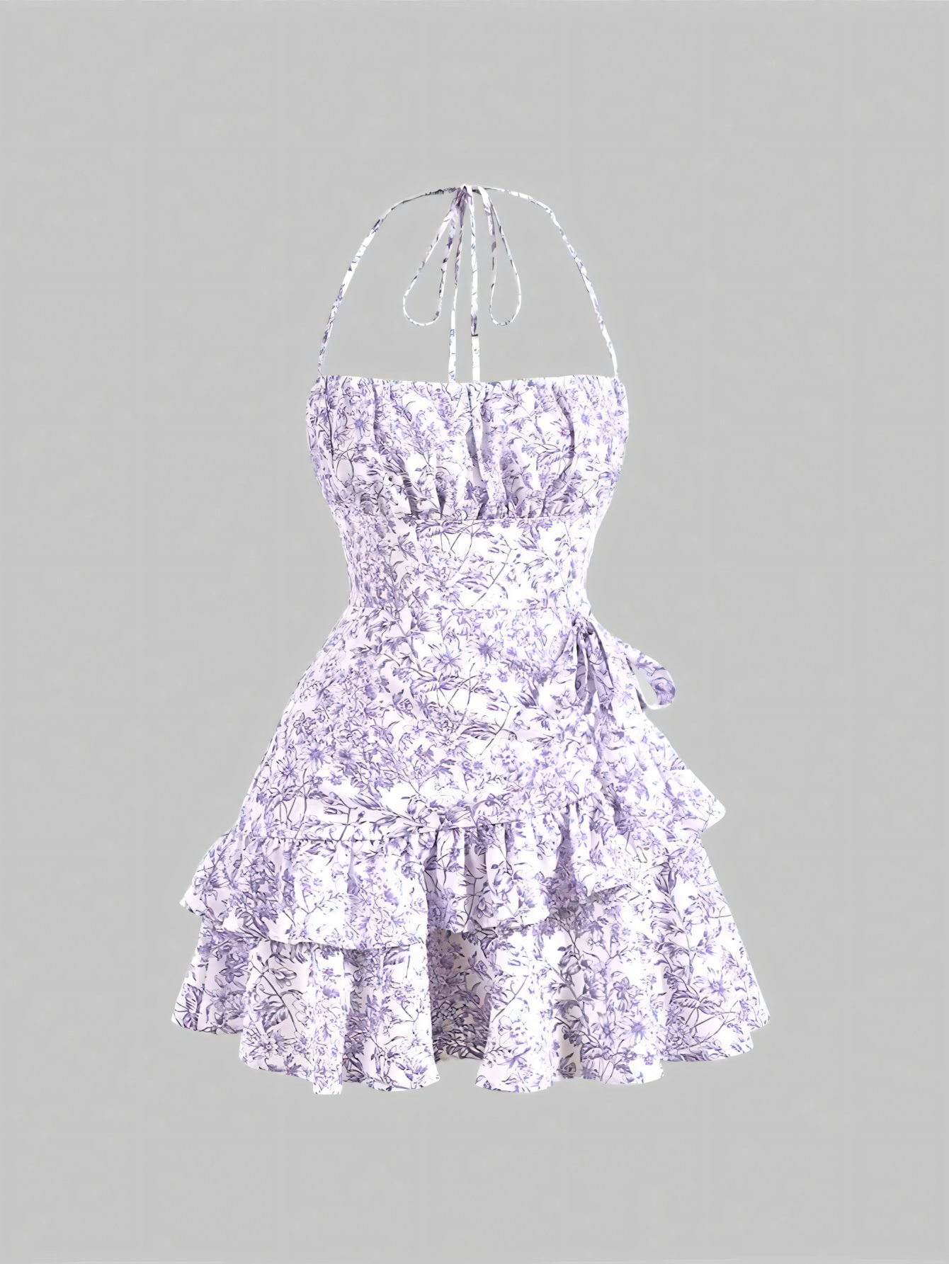 Floral Suspender Cake Mini Dress