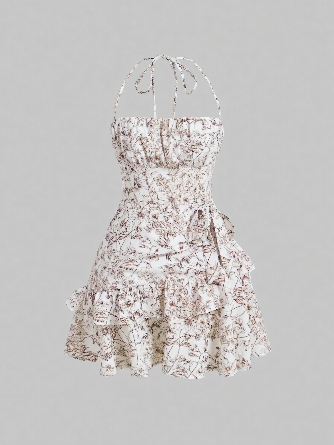 Floral Suspender Cake Mini Dress