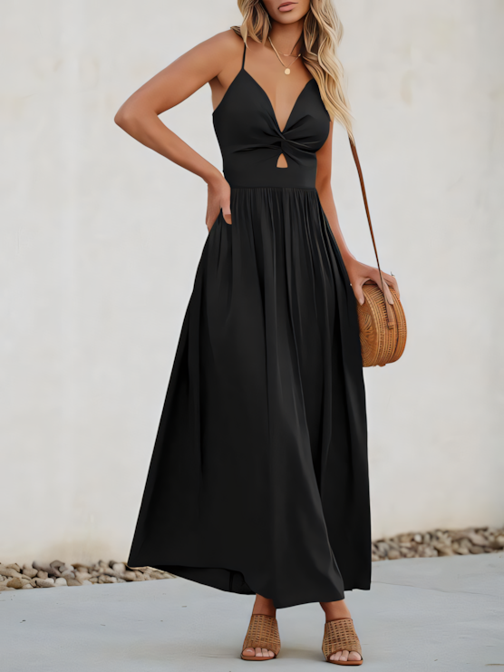 Macron-colored Slip Maxi Dress