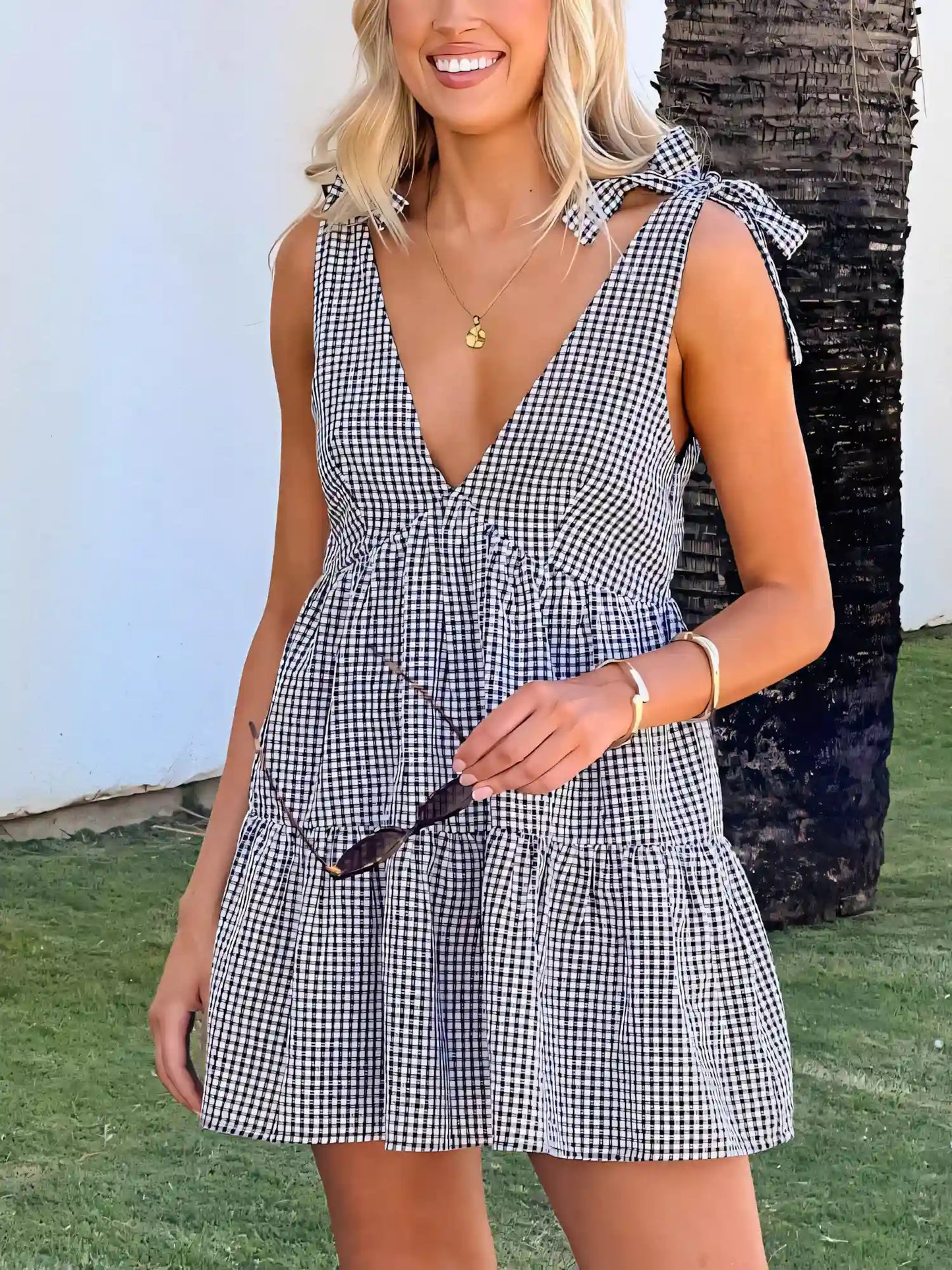 Casual Strap Vest V-Neck Mini Dress