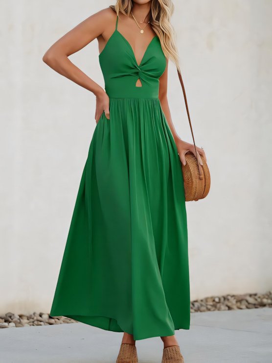 Macron-colored Slip Maxi Dress
