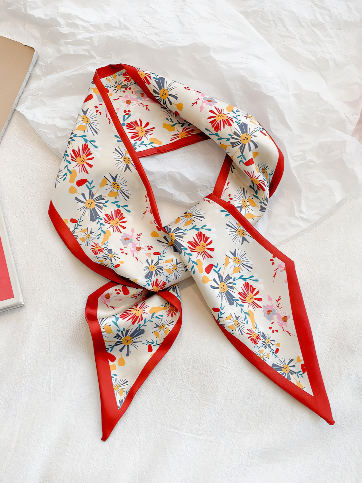 Floral Printed Silk Scarf