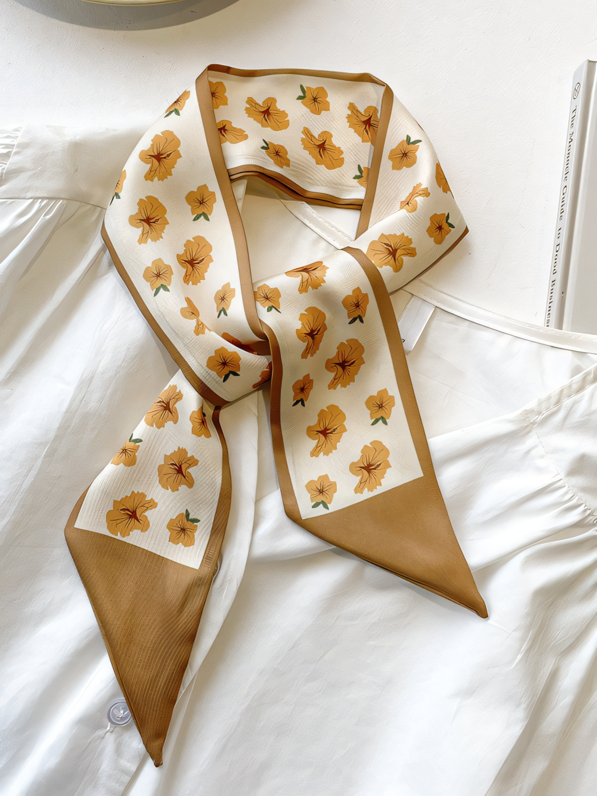 Floral Print Silk Scarf