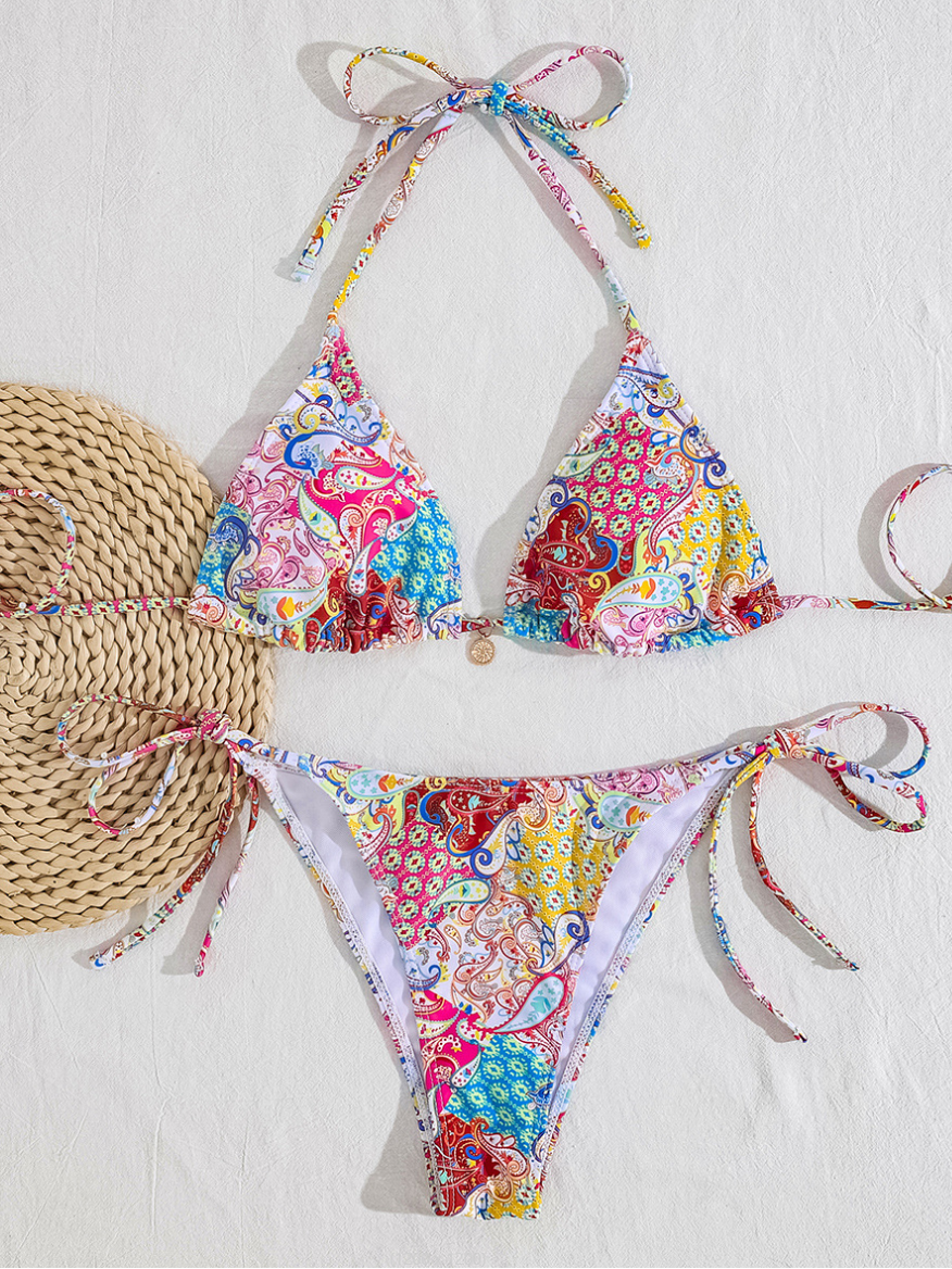 Colorful Printed String Bikini