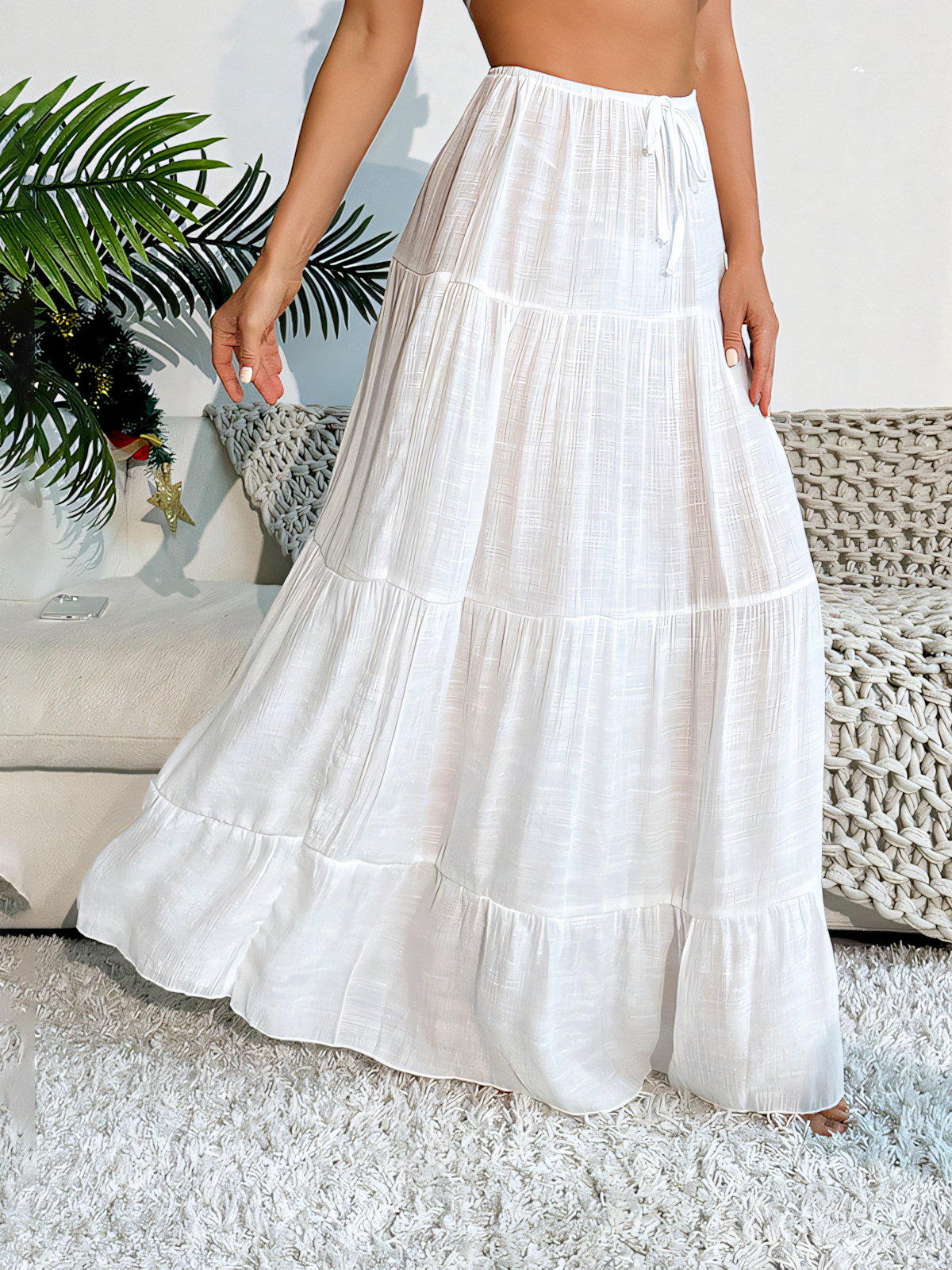 White Beach Skirt Bikini Outer Half Cover-up