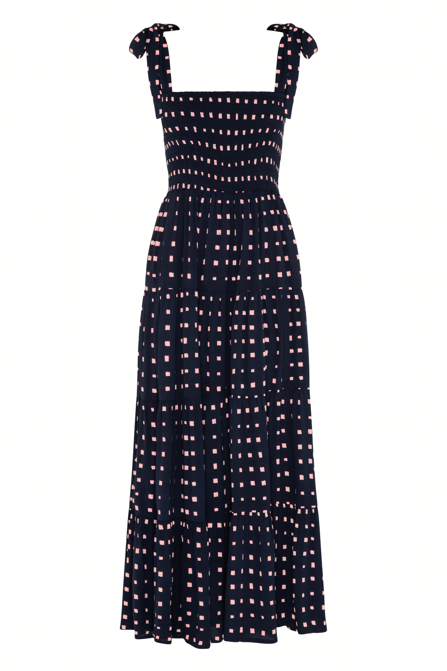 Polka Dot Print Suspender Maxi Dress