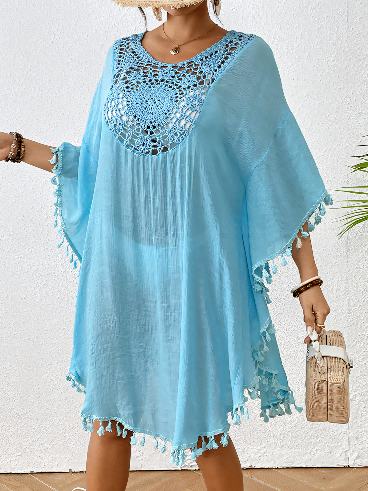 Crochet Panels with Tassels Cover-up