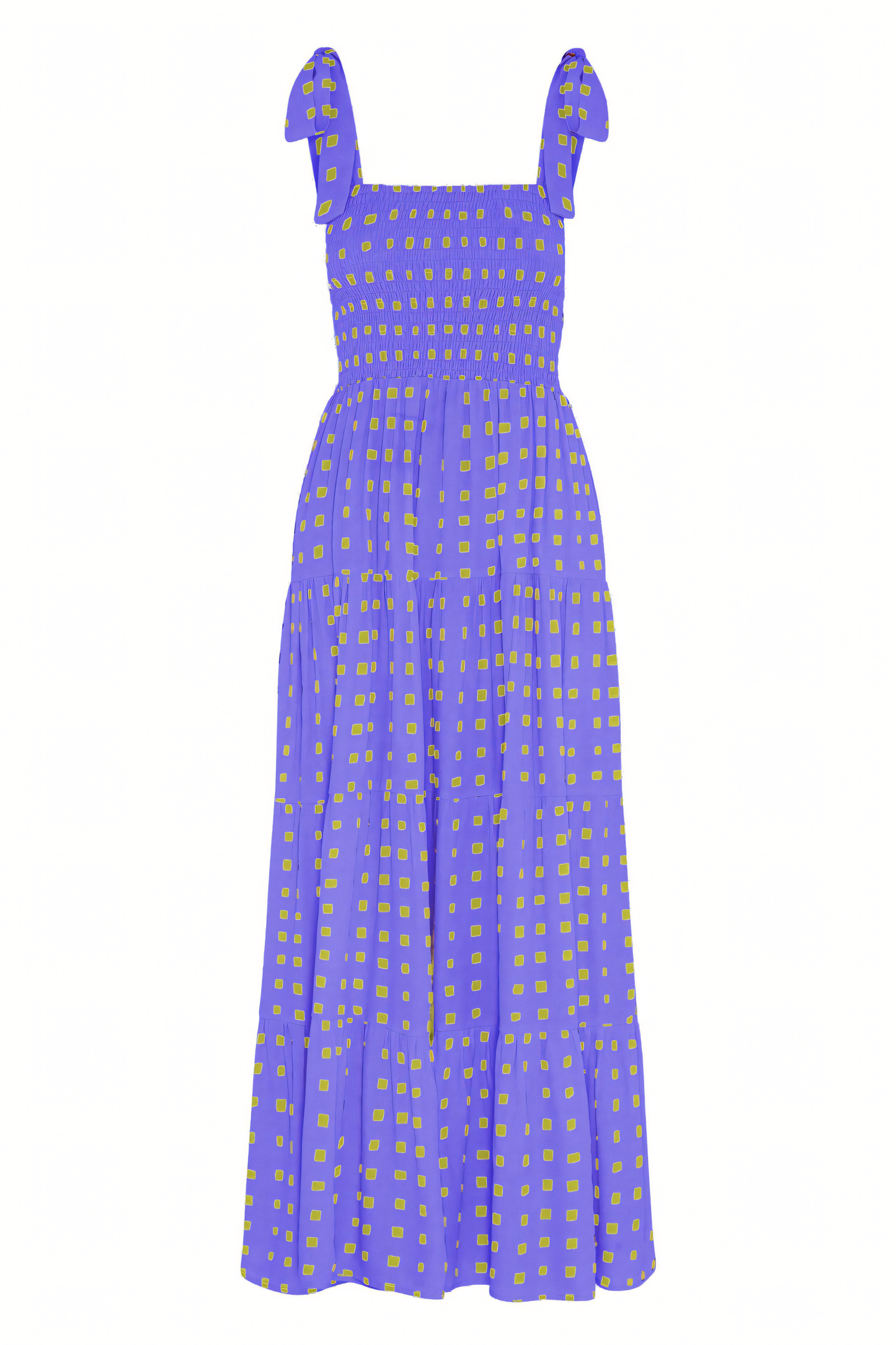 Polka Dot Print Suspender Maxi Dress