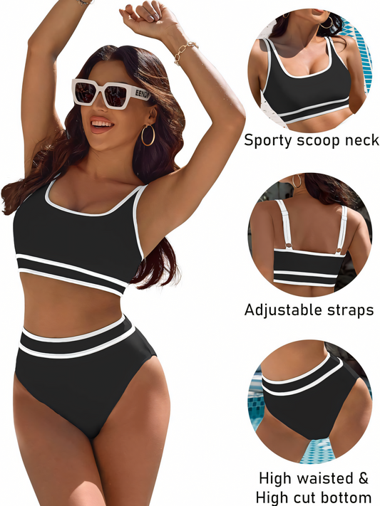 Solid Color Stitching Bikini