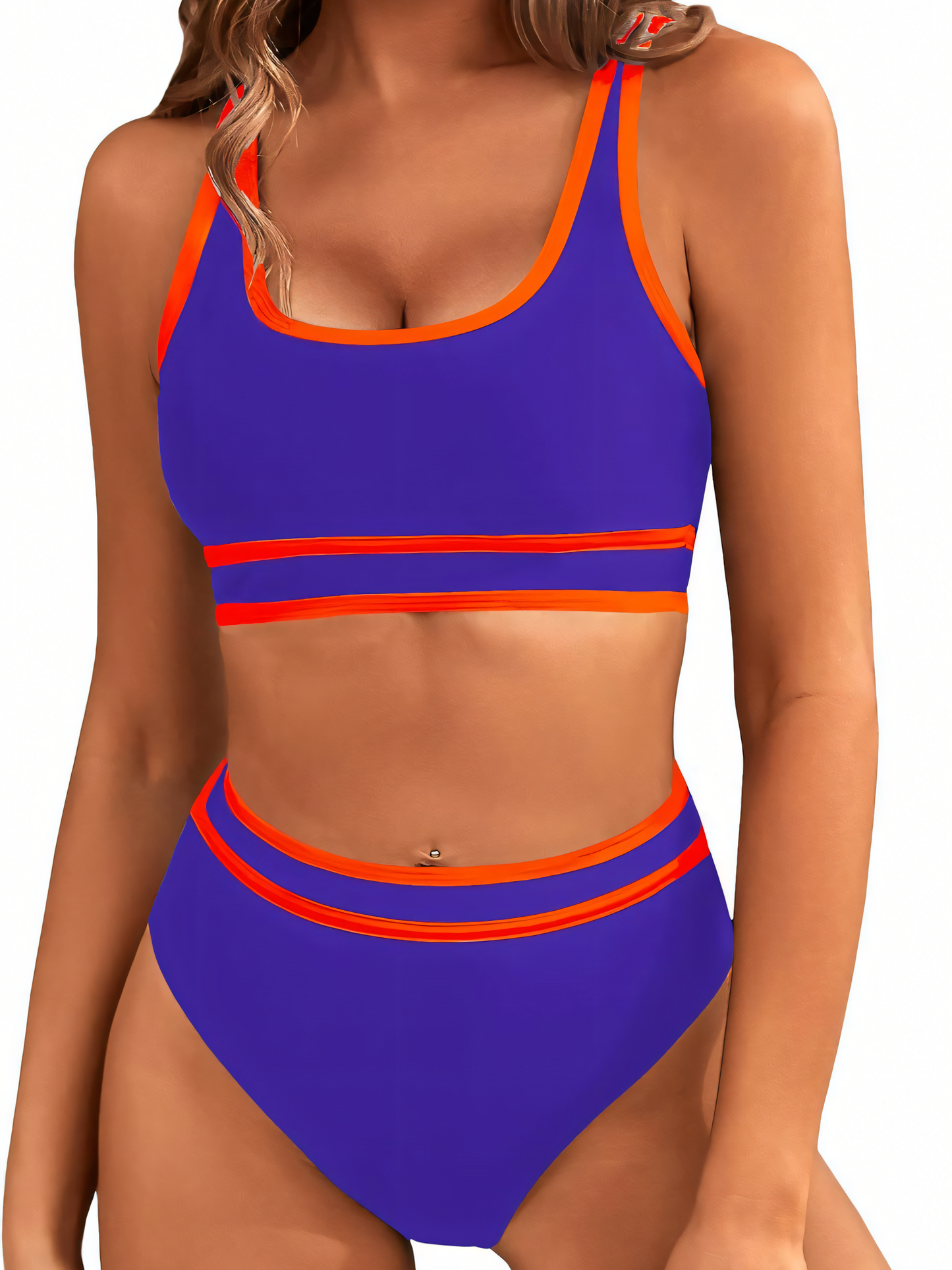 Solid Color Stitching Bikini