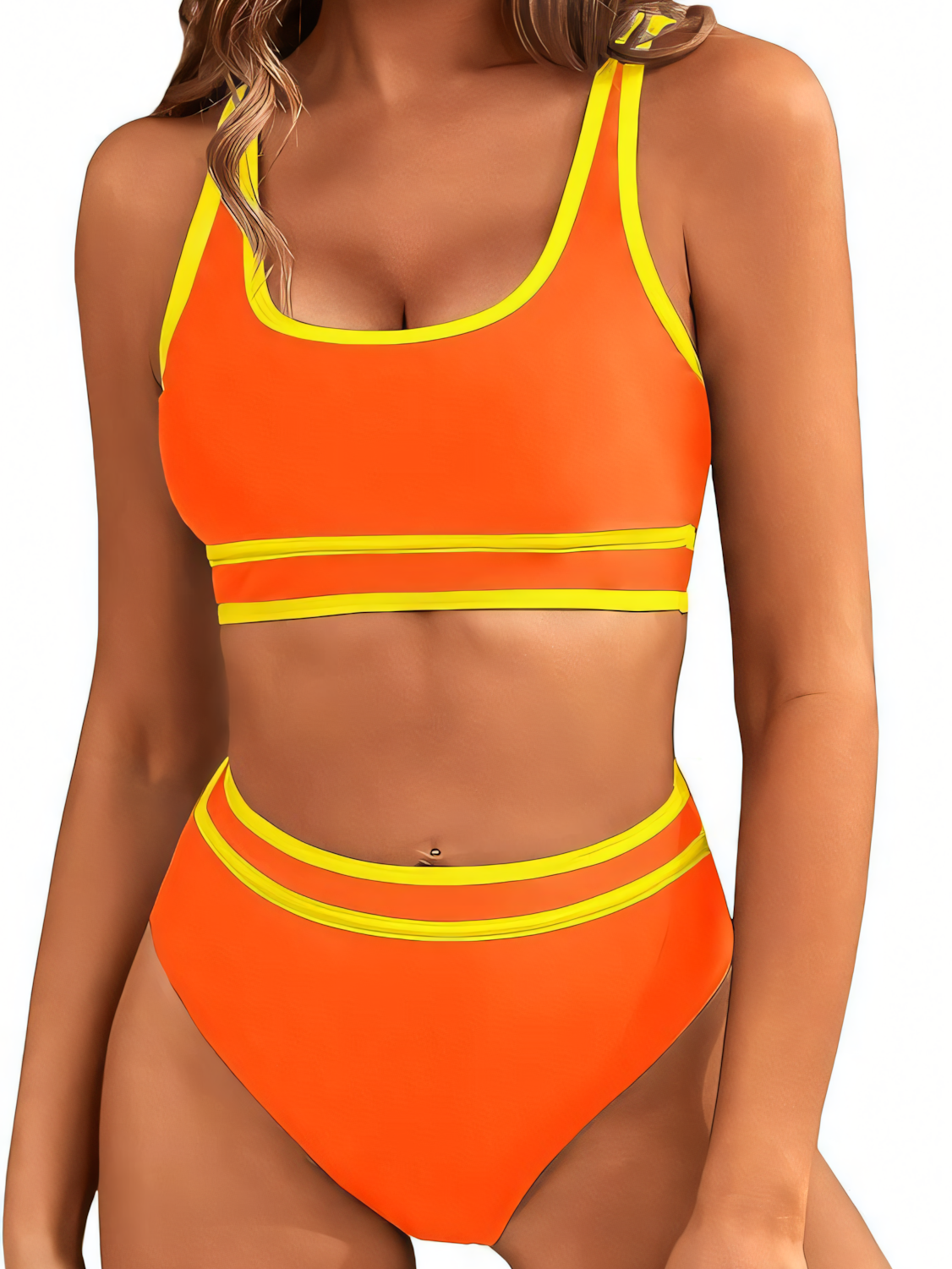 Solid Color Stitching Bikini
