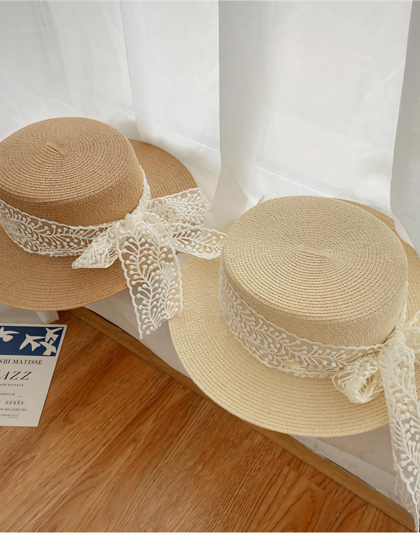 Rustic Style Lace Straw Hat