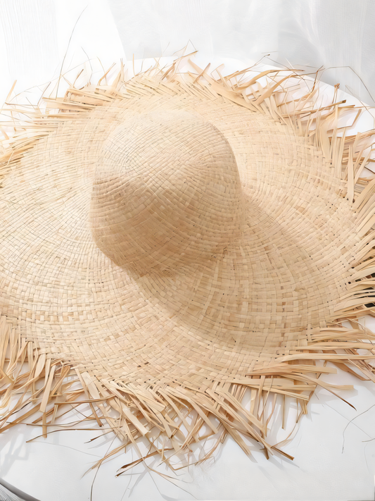 Light Panel Large Brim Raffia Straw Hat Beach Hat