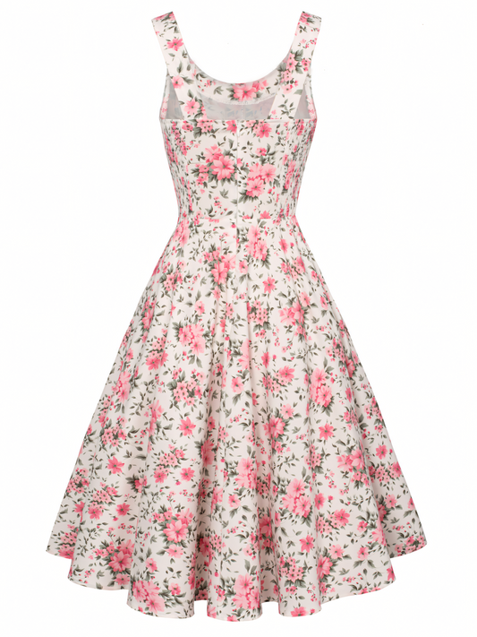 Floral Printed Button Midi Dress