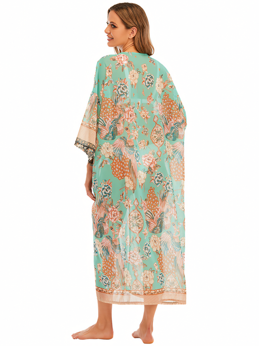 Printed Cardigan Beach Cover-up