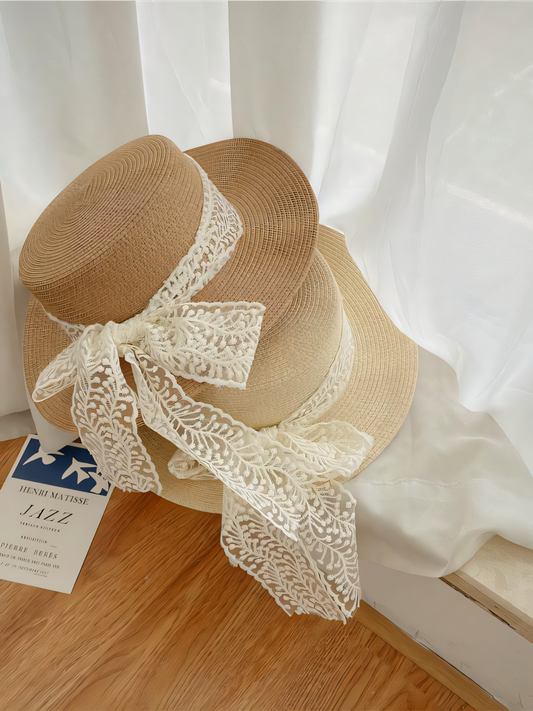 Rustic Style Lace Straw Hat