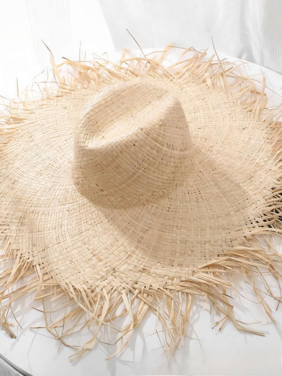 Light Panel Large Brim Raffia Straw Hat Beach Hat
