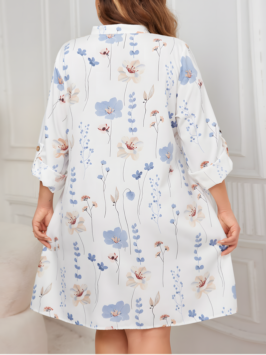 White Printed Midi Dress