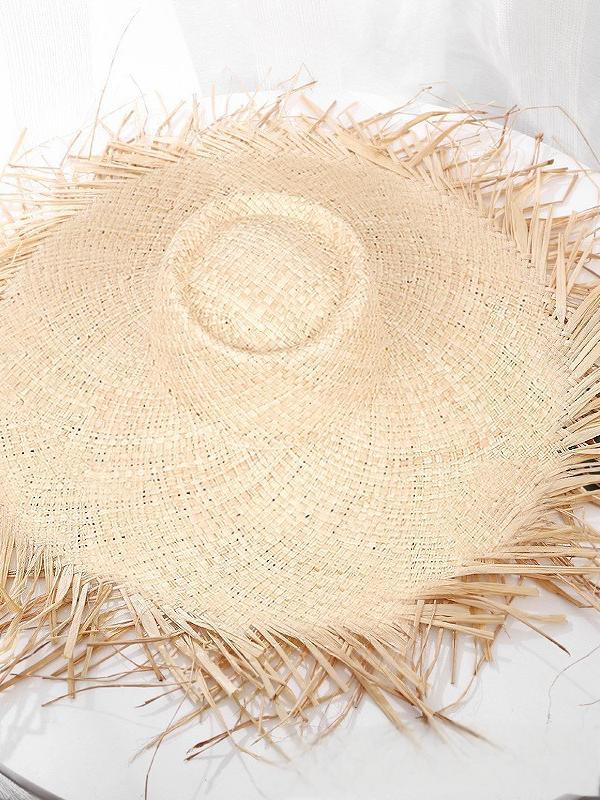 Light Panel Large Brim Raffia Straw Hat Beach Hat