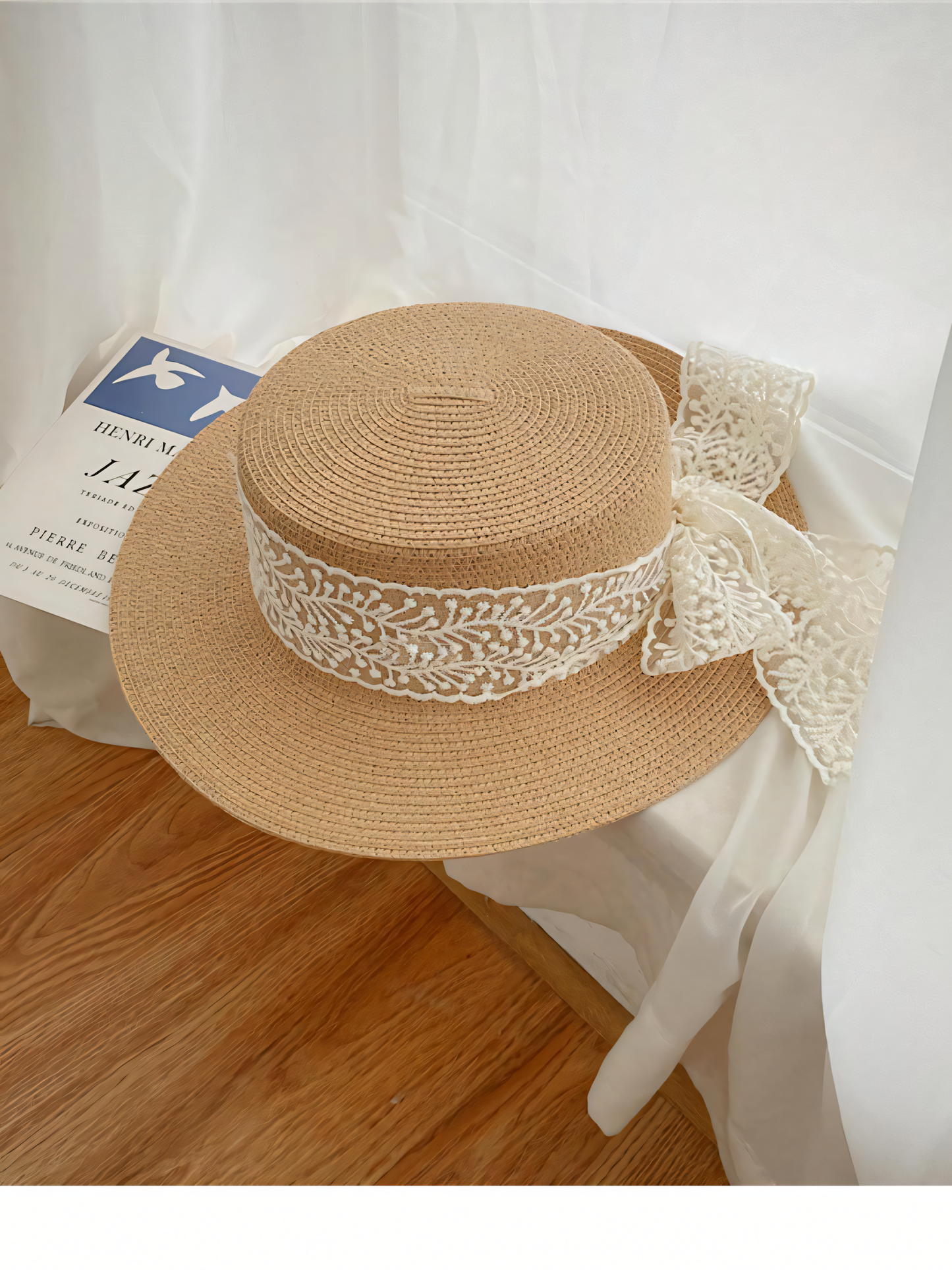 Rustic Style Lace Straw Hat