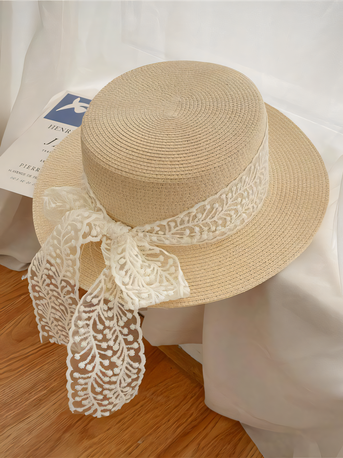 Rustic Style Lace Straw Hat