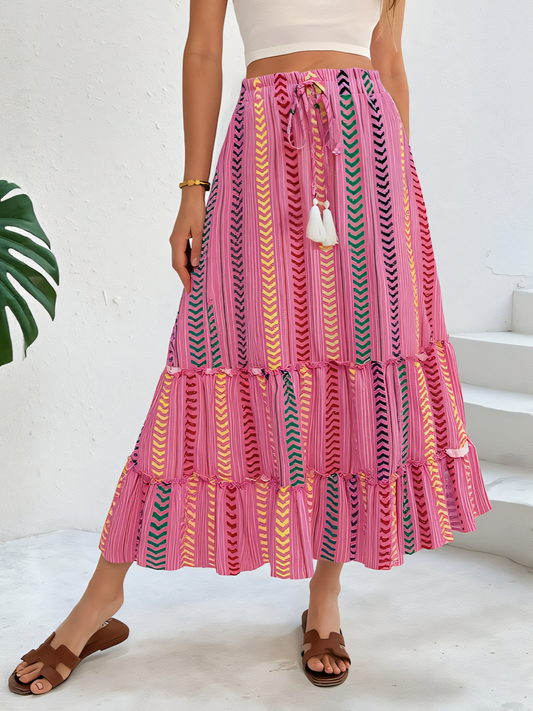Bohemian Patchwork Printed Skirt