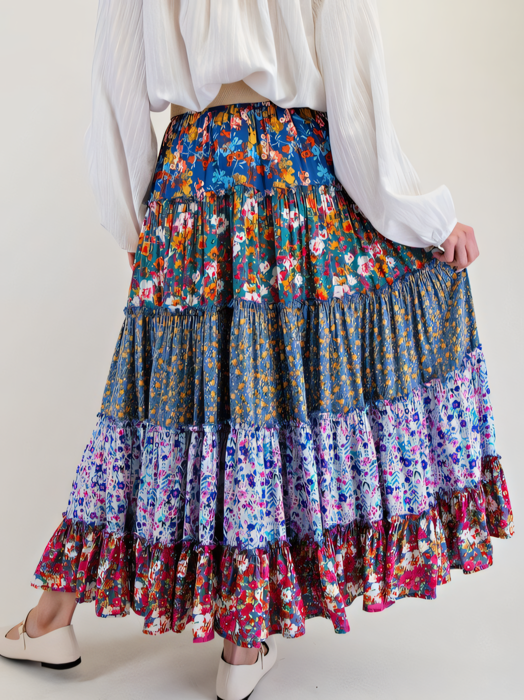 Vintage Floral Patchwork Skirt